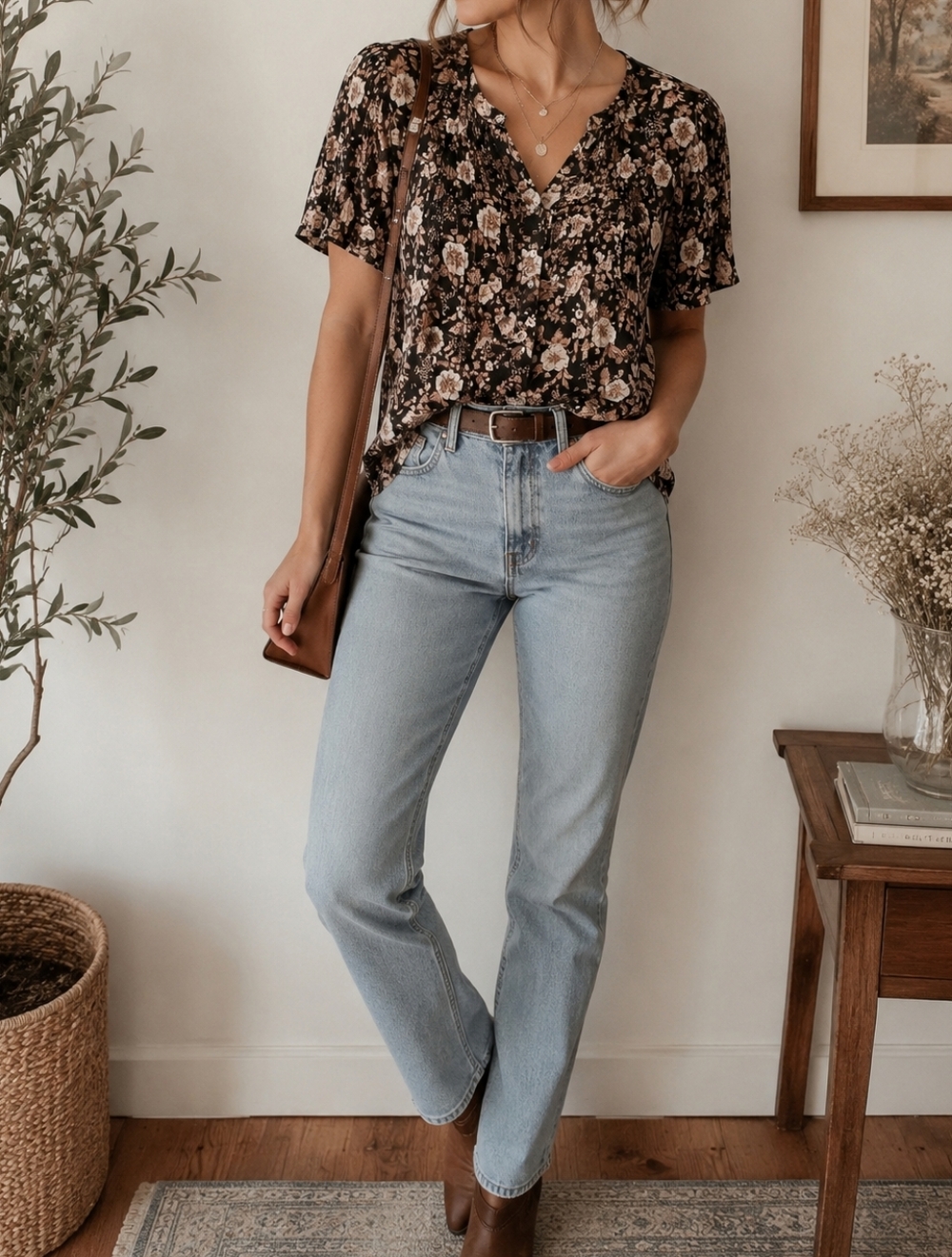 Denim & Supply Ralph Lauren Floral Button Up Blouse Medium Boho Cottagecore